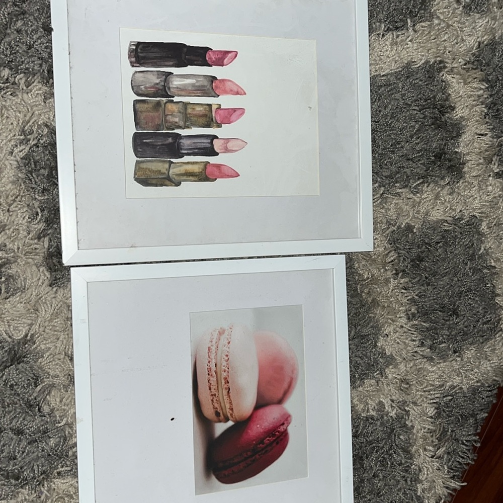 2 medium sized on the wall pictures